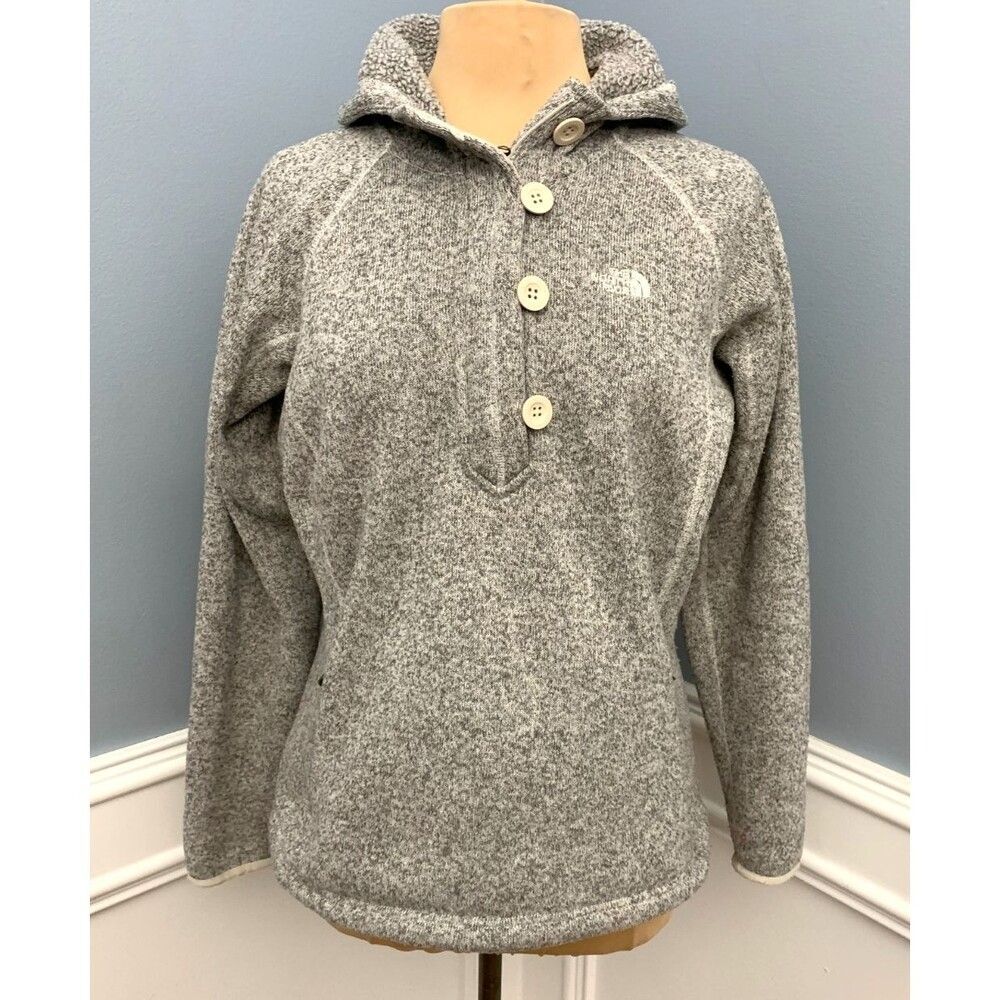 The North Face Hoodie Womens L Crescent Sunshine Henley Fleece Half-Zip Pullover